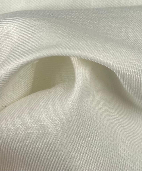 Off-White Stretch Linen Shirting - 36" Roll End - linen fabrics fabric by LongLing