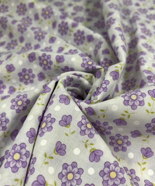 Summertime Ditsy Floral 100% Cotton Quilting Print - Lavender - 36" Project Pieces - printed cotton fabrics fabric by LongLing