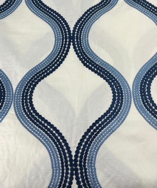 "Wandering" by Kravet Couture - Ogee Embroidered Linen - 3.3 Yards - linen fabrics fabric by LongLing